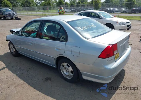 2004 Honda Civic Hybrid из США, поврежденный, VIN JHMES956X4S015650